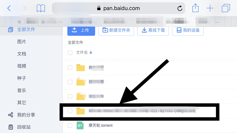 在苹果手机百度云网盘中将bt种子打开的方法我来教你截图