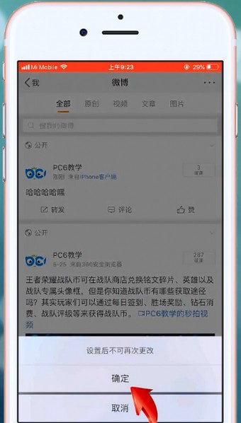 微博APP设置不让别人看到的操作流程截图