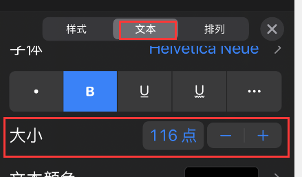 苹果手机keynote如何设置字体大小?苹果手机keynote字体大小设置步骤我来教你截图
