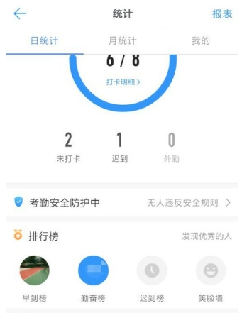 在钉钉里查看平均工作时长的教程截图