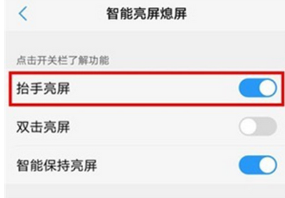 在vivoz3中打开抬手亮屏的方法截图