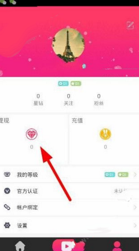 在星钻直播中进行提现的简单操作截图