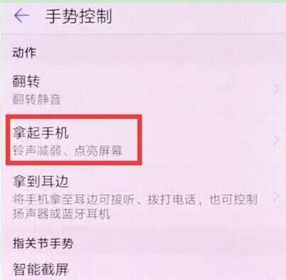 华为mate20 RS中设置抬起亮屏的具体讲解截图