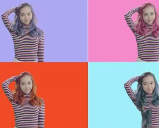 在faceu里使用百变染发的详细操作截图