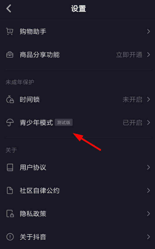 抖音APP取消青少年模式的图文操作截图