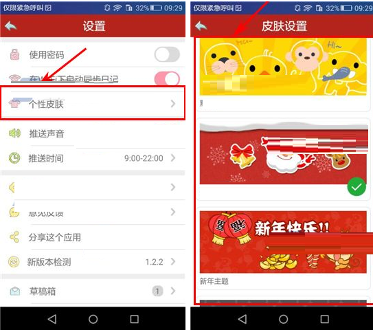 Color多彩日记APP设置皮肤的操作流程截图