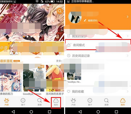 菠萝饭设置夜间模式的操作过程截图