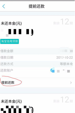 在网商银行中提前还款的具体操作步骤截图