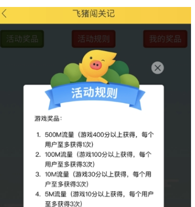 在飞猪中玩闯关记的玩法讲解截图