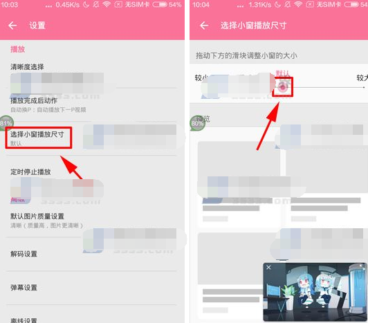 在哔哩哔哩中修改动画小窗播放尺寸的具体步骤截图