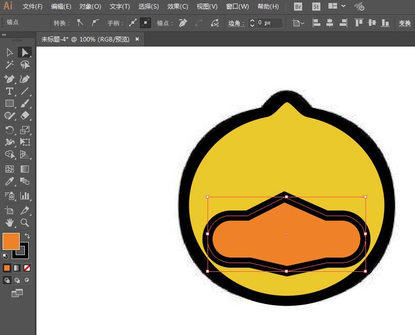 妙用ai设计矢量的BDUCK头像的秘诀我来教你截图