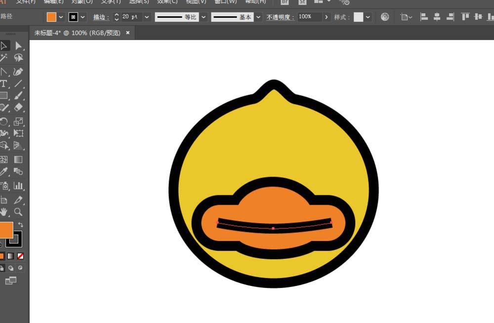妙用ai设计矢量的BDUCK头像的秘诀我来教你截图