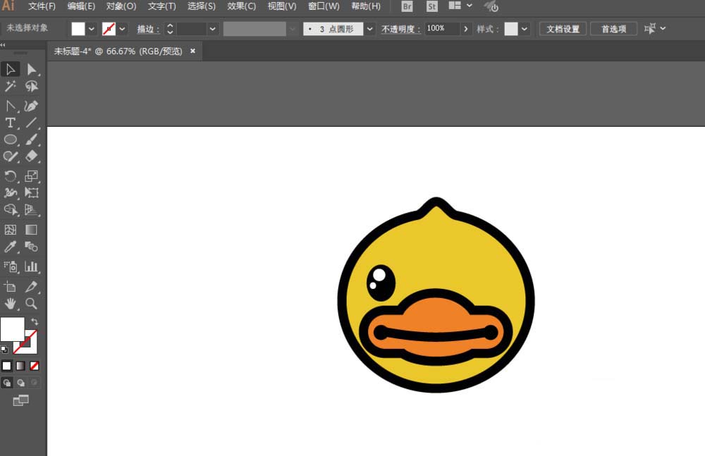 妙用ai设计矢量的BDUCK头像的秘诀我来教你截图