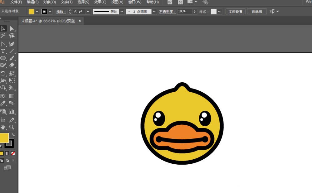 妙用ai设计矢量的BDUCK头像的秘诀我来教你截图