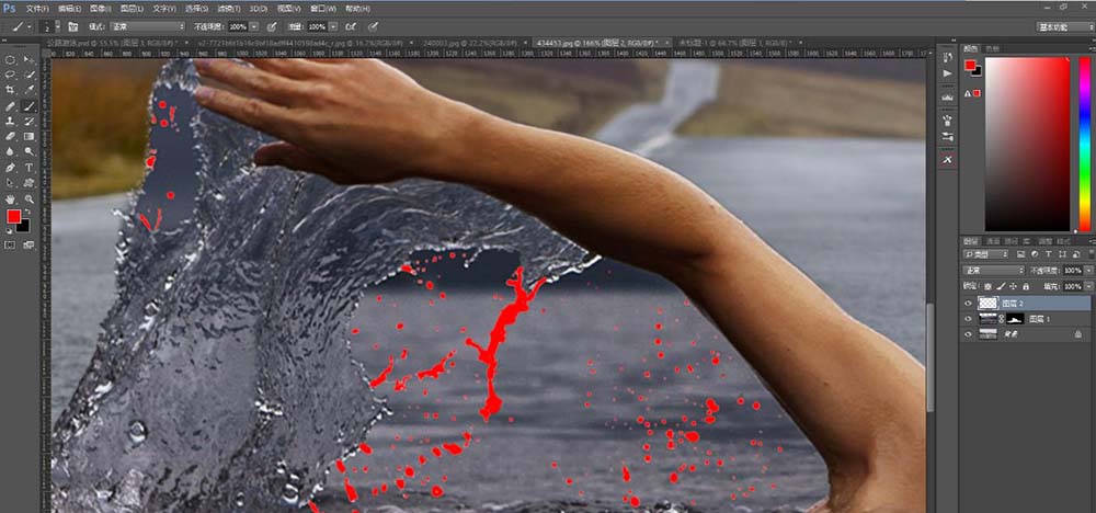ps中合成在公路上游泳的方法介绍截图