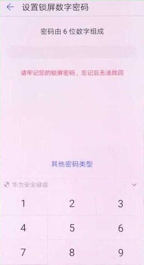 华为畅享9s设置锁屏密码的操作步骤截图