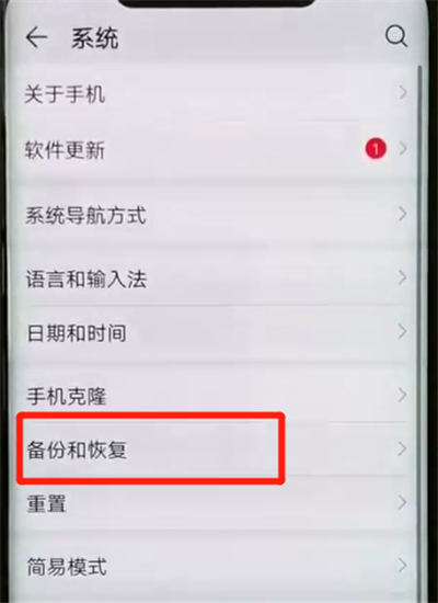 在华为mate20pro里进行备份的操作流程截图