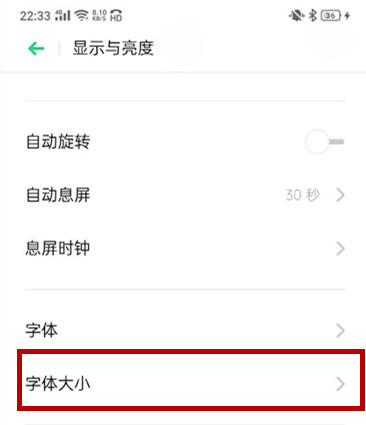 realme x修改字体大小的操作过程截图