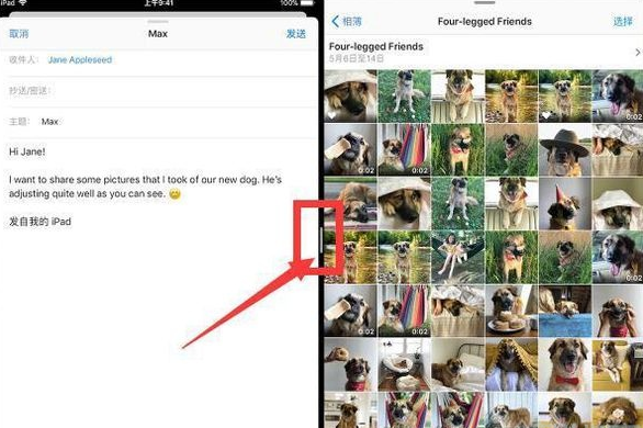 ipad分屏大小调整的操作过程截图
