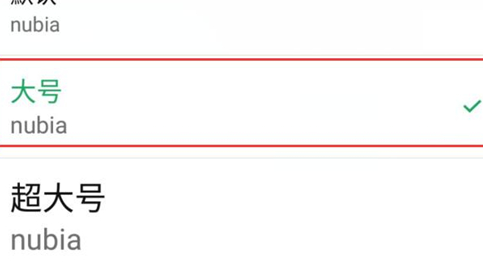 努比亚手机调整字体大小的简单操作截图