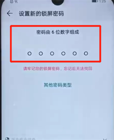 荣耀20i中更改锁屏密码的操作教程截图