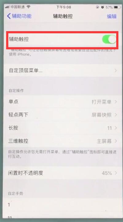苹果7中开启悬浮球的详细步骤截图