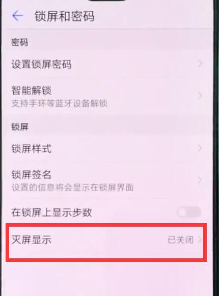 华为p20pro中设置息屏时钟的操作方法截图
