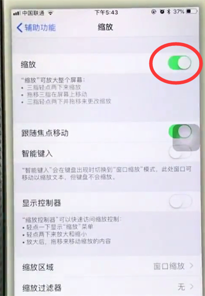 苹果6plus中使用缩放的操作步骤截图