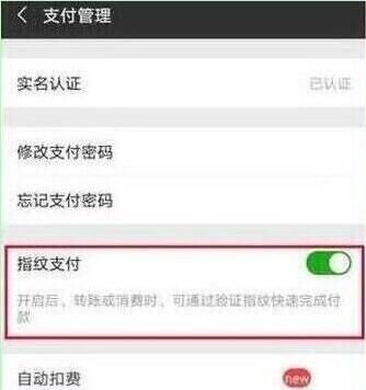 荣耀畅玩8c设置微信指纹支付的操作过程截图