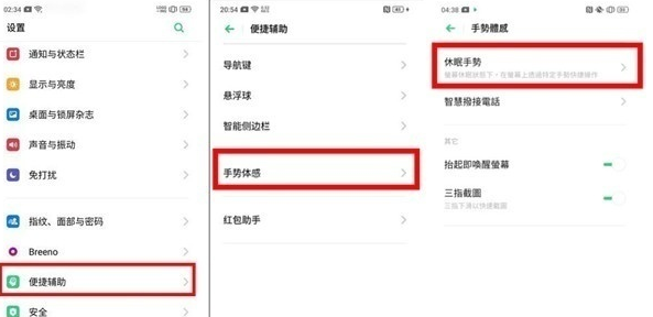 OPPO Ace2黑屏手势设置方法截图