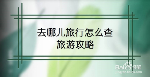 关于去哪儿旅行在什么地方查找旅游攻略。
