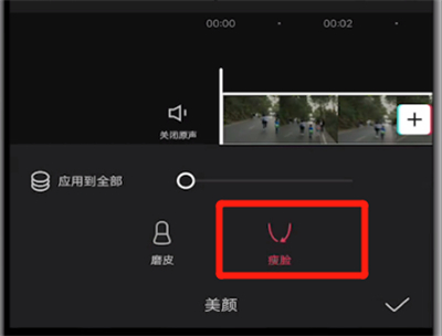 剪映打开瘦脸功能的详细方法截图