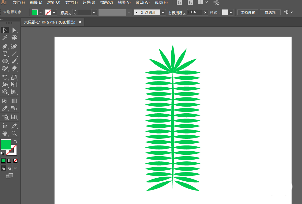 利用ai绘画出葵叶图形的小窍门截图