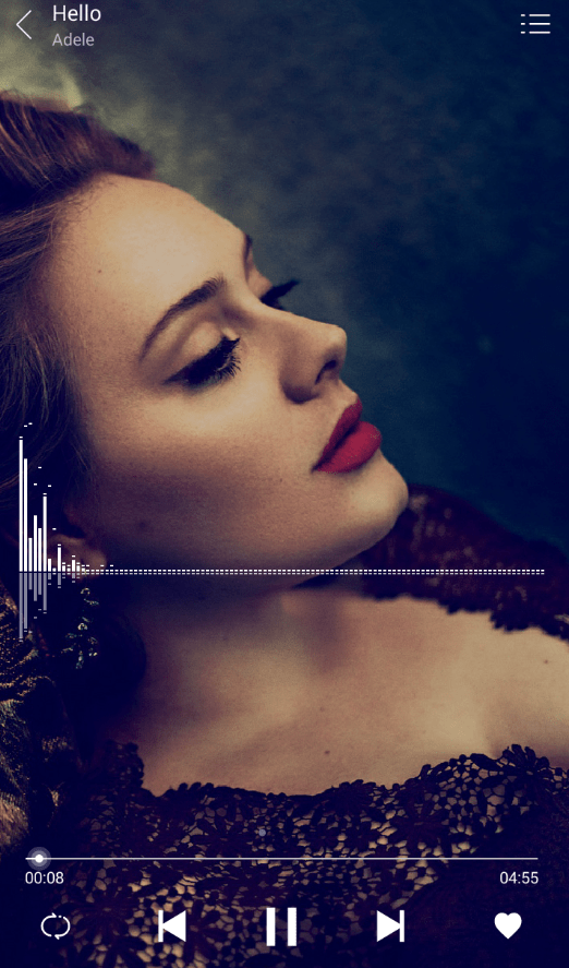 在绿色音乐中查看频谱的具体步骤截图