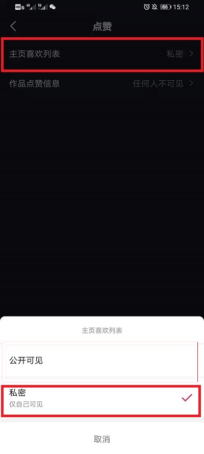 抖音喜欢怎么设置为私密?抖音喜欢作品设私密的方法截图