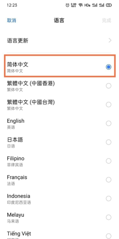 真我V13怎么设置简体中文?真我V13设置简体中文的方法截图