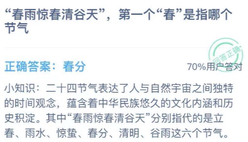 春雨惊春清谷天第一个春是指哪个节气。