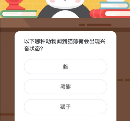 以下哪种动物闻到猫薄荷会出现兴奋状态。