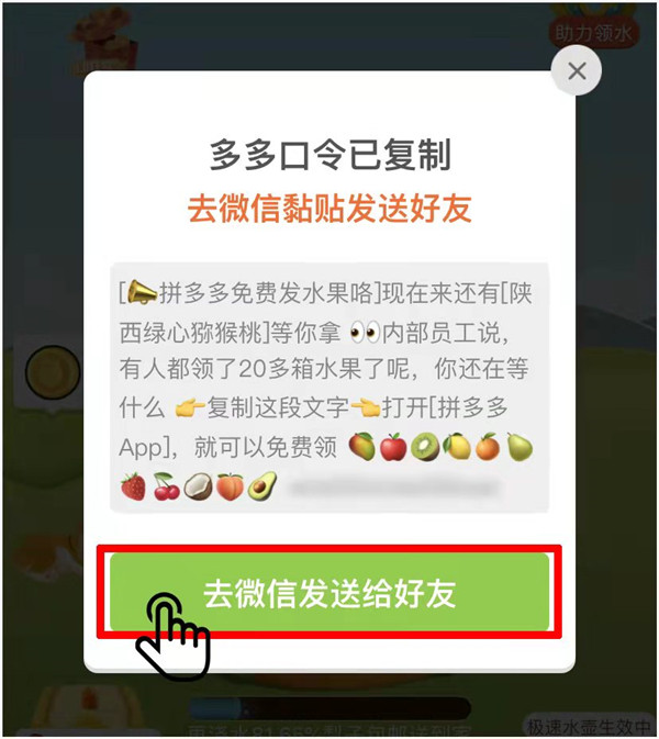 拼多多如何向好友今天分享口令。