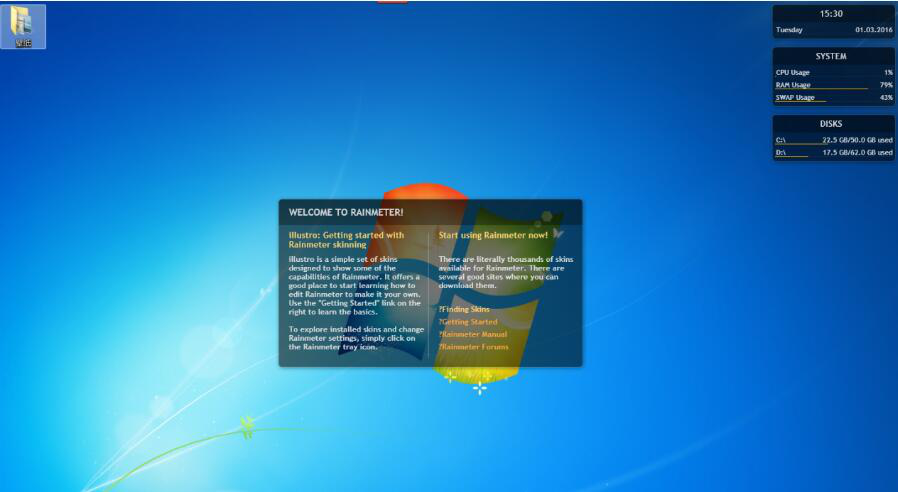 雨滴桌面Rainmeter使用教学，让你拥有酷炫的电脑桌面