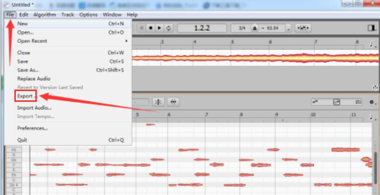 关于Melodyne调音结束后如何导出音频。
