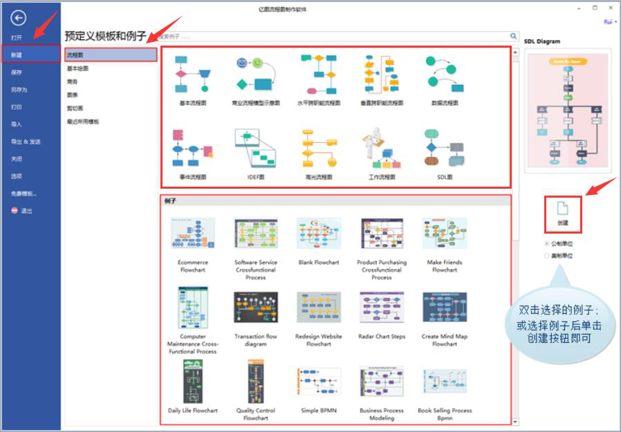 关于亿图图示如何绘制一个流程图。