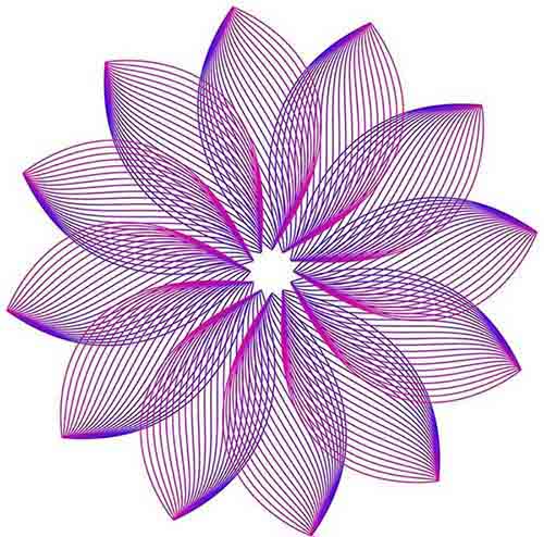 PS手绘线条效果莲花的相关操作方法截图