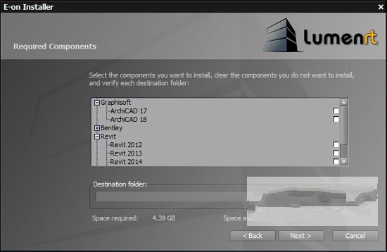 LumenRT进行安装的相关操作内容截图