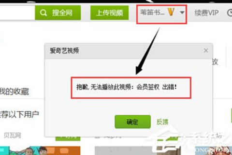 爱奇艺会员签权出错是什么意思。