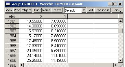 EViews生成散点图的详细方法截图
