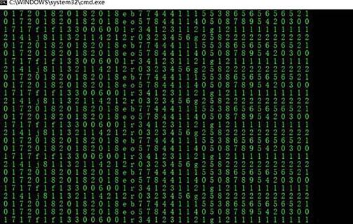 WIN10系统使用cmd命令制作数字雨小程序的详细步骤截图