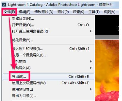 关于lightroom怎么导出照片。