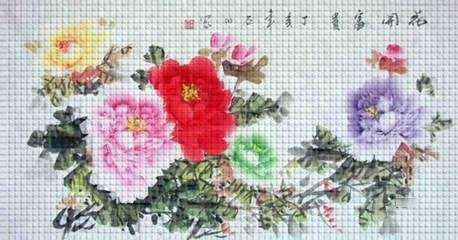 ps怎么将牡丹图转换为十字绣效果