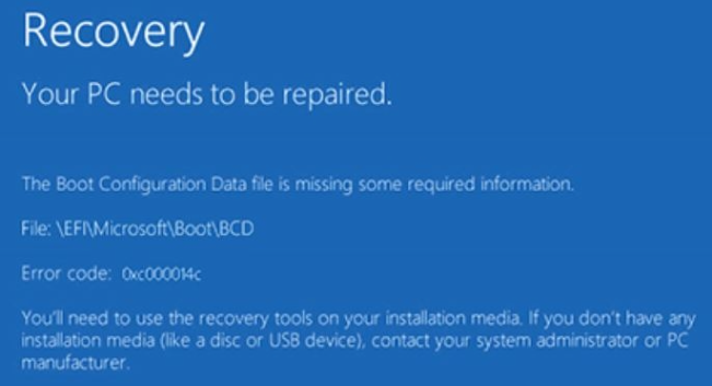Win10电脑卡机遇到蓝屏代码0xc000014c应该怎么办?